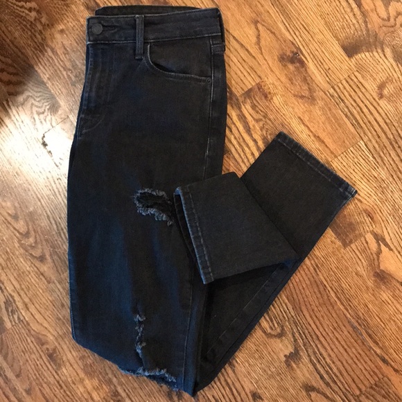 Old Navy Power Slim Straight Mid Rise Distressed Jeans - Picture 6 of 12